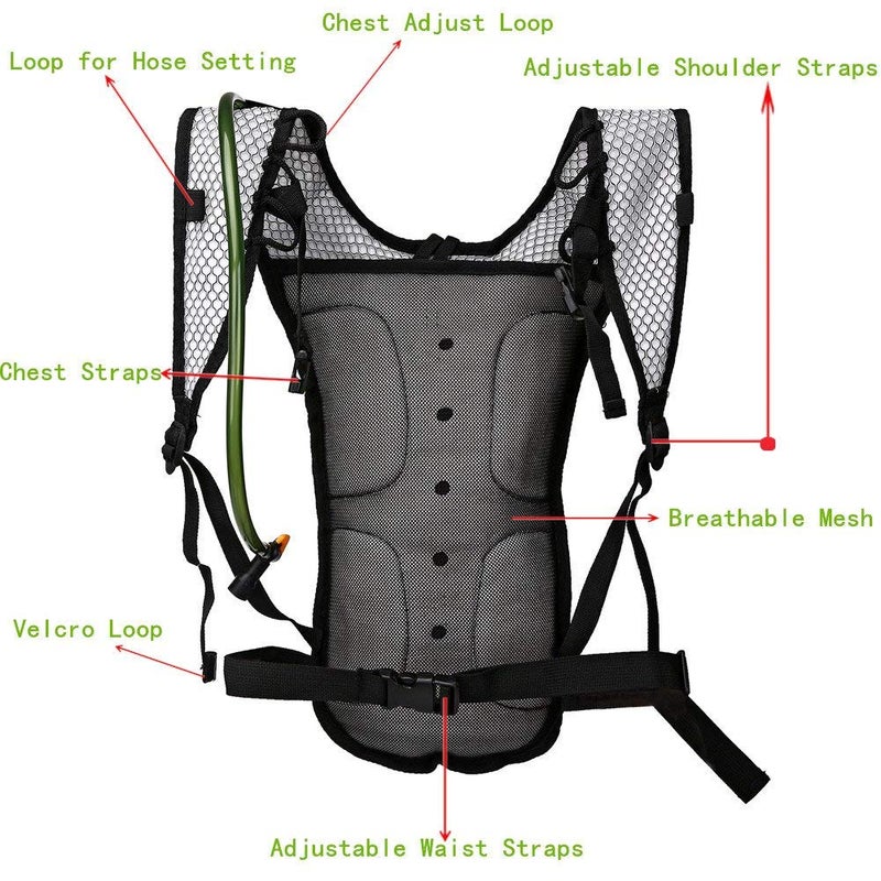 Baen Sendi Hydration Pack with 2L Backpack Water Bladder - Great for Outdoor Sports of Running Hiking Camping Cycling Skiing - Image 3